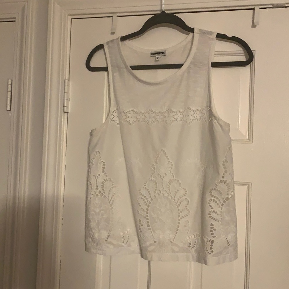 2 for $10.  Adorable eyelet detail express crop tank. Like new